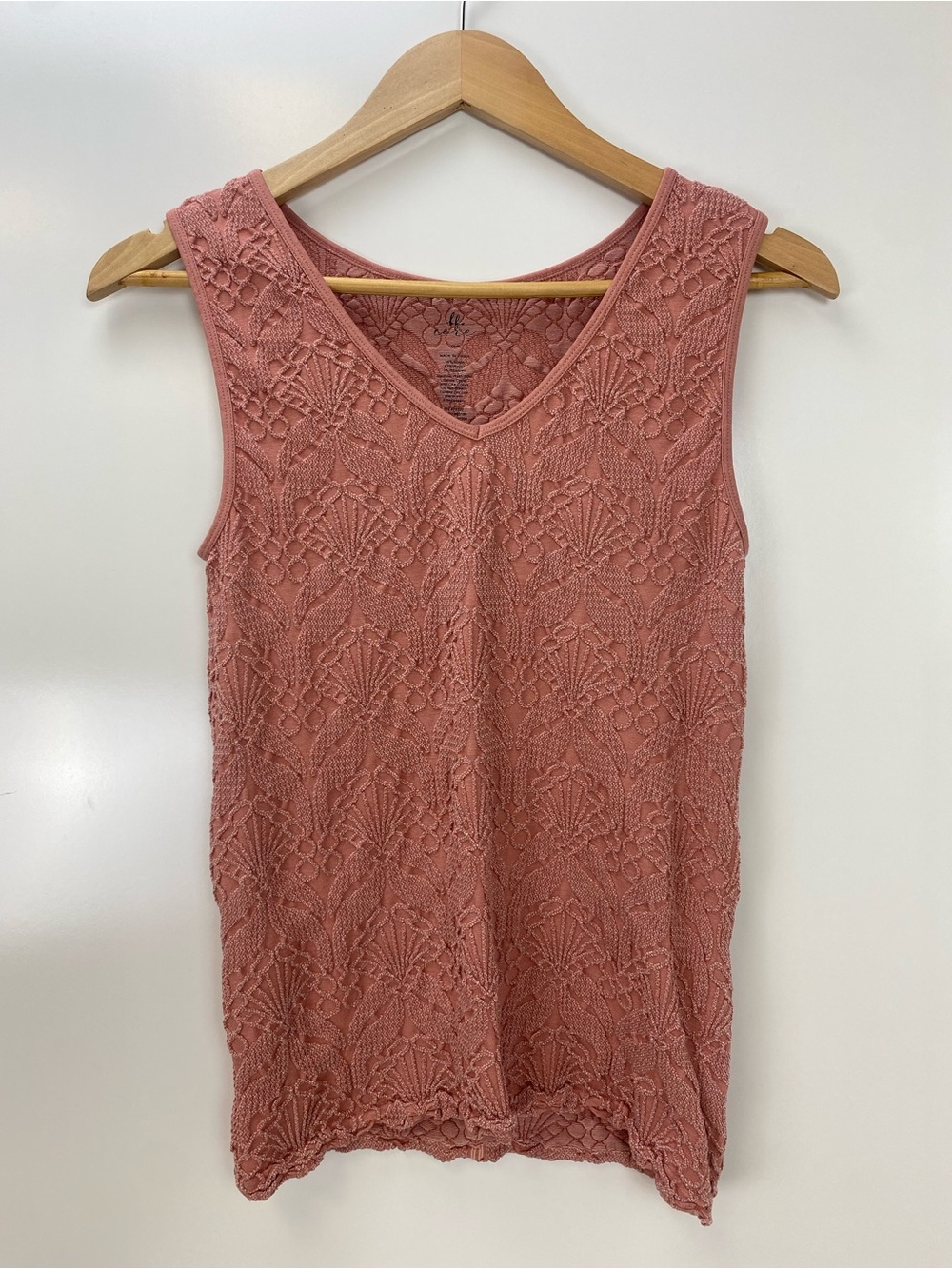 BKE Dusty Rose Lace Knit Tank Camisole
